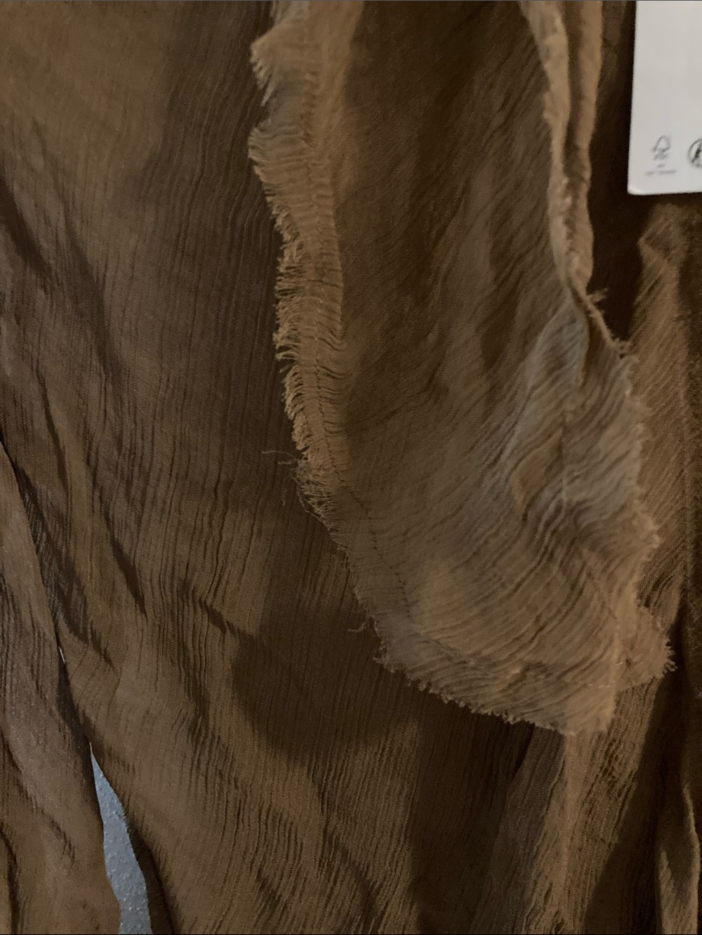 NWT Zara Brown Gauze Tunic with Scarf - Picture 4 of 6